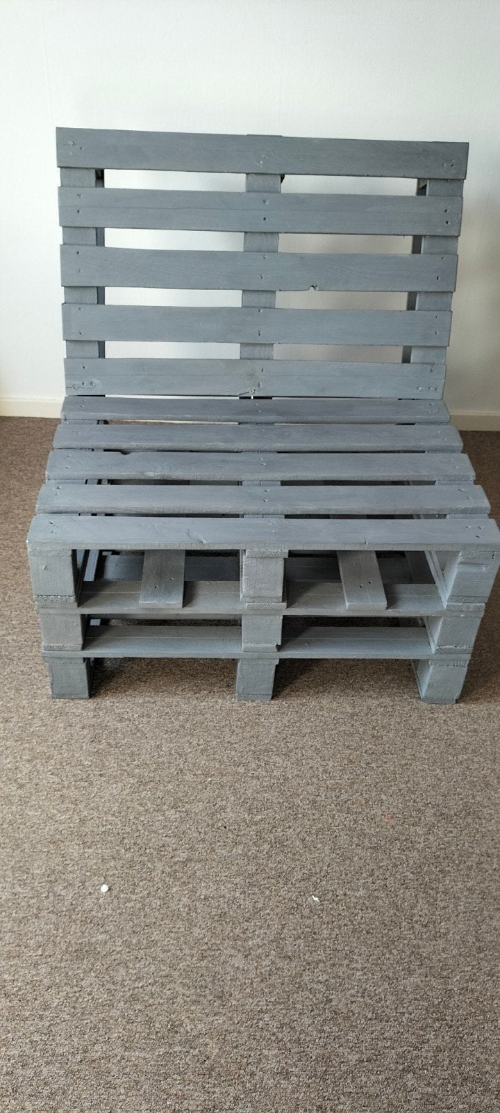 Handgemaakte Pallet Stoel - Grijs geverfd, Ophalen, Gebruikt, Eén, Grijs
