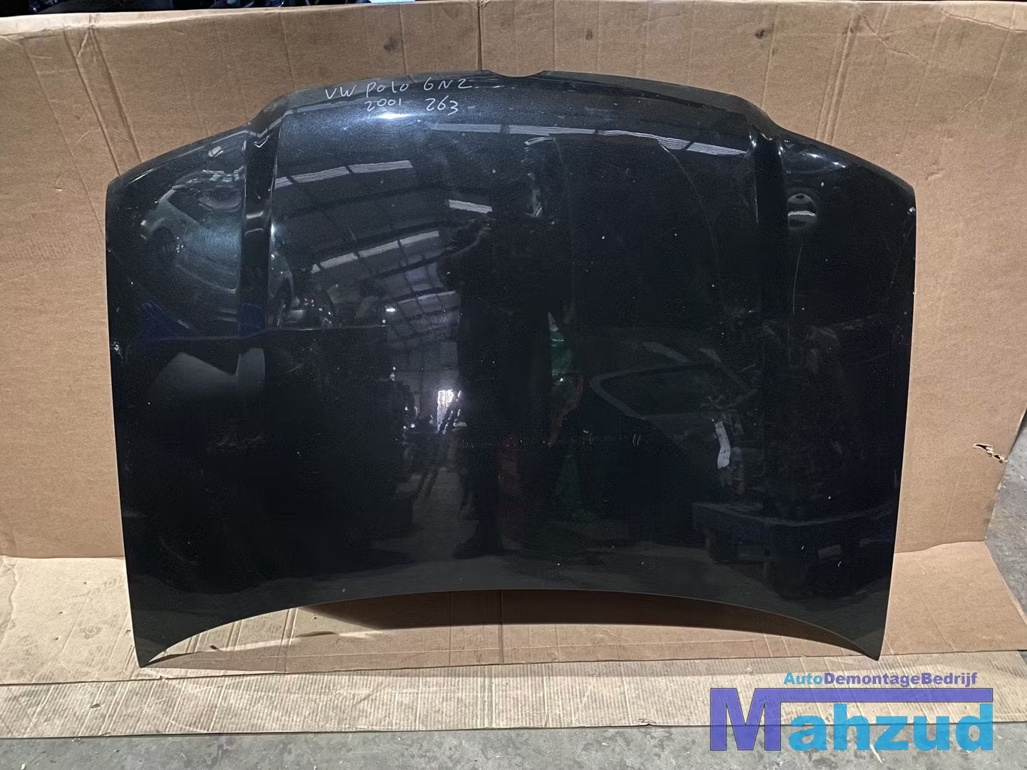 2001 Volkswagen Polo 6N2 zwart motorkap, Gebruikt, Volkswagen, Volkswagen AG, Motorkap