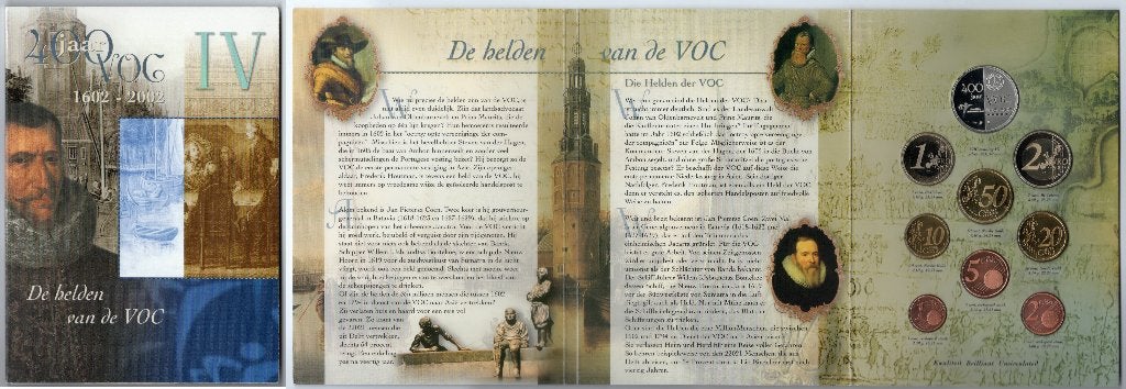 VOC IV muntset 1602-2002 - 400 jaar herdenking VOC, Postzegels en Munten, Koningin Beatrix, Zilver, Euro's, Verzenden
