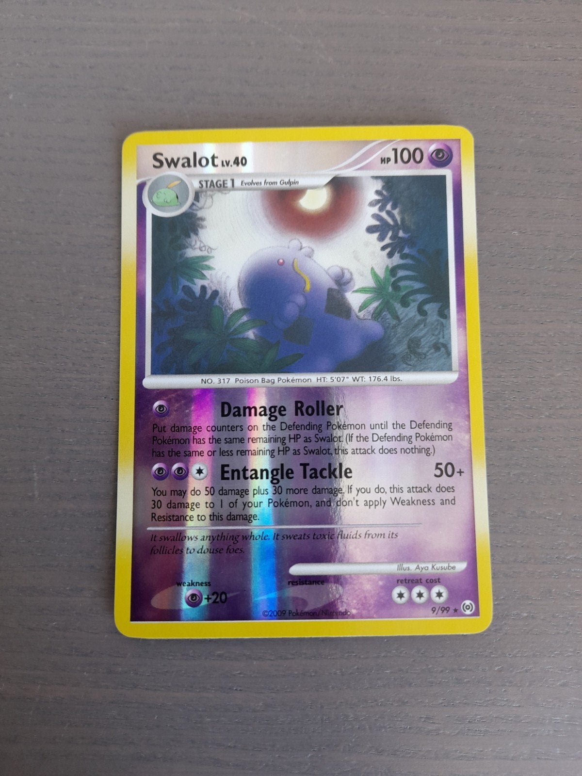 arceus 9/99 swalot reverse, Ophalen of Verzenden, Gebruikt, Losse kaart, Foil