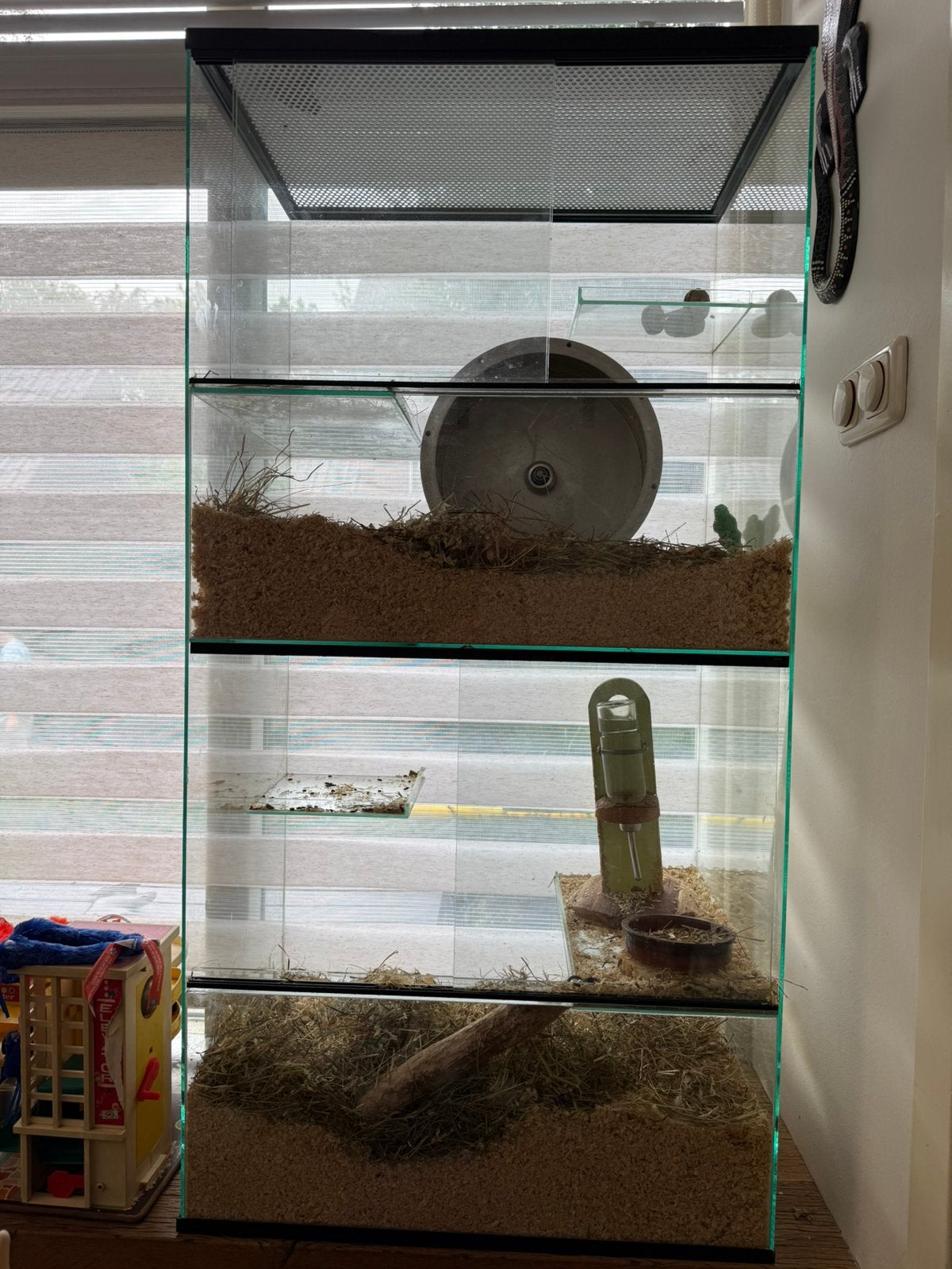 Glazen hok voor (knaag)dier, Dieren en Toebehoren, Ophalen, Gebruikt, Hamster, Minder dan 75 cm