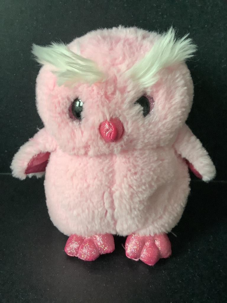 Roze uil knuffel 18 cm hoog Nature Planet  5 euro, Ophalen of Verzenden, Zo goed als nieuw, Overige typen