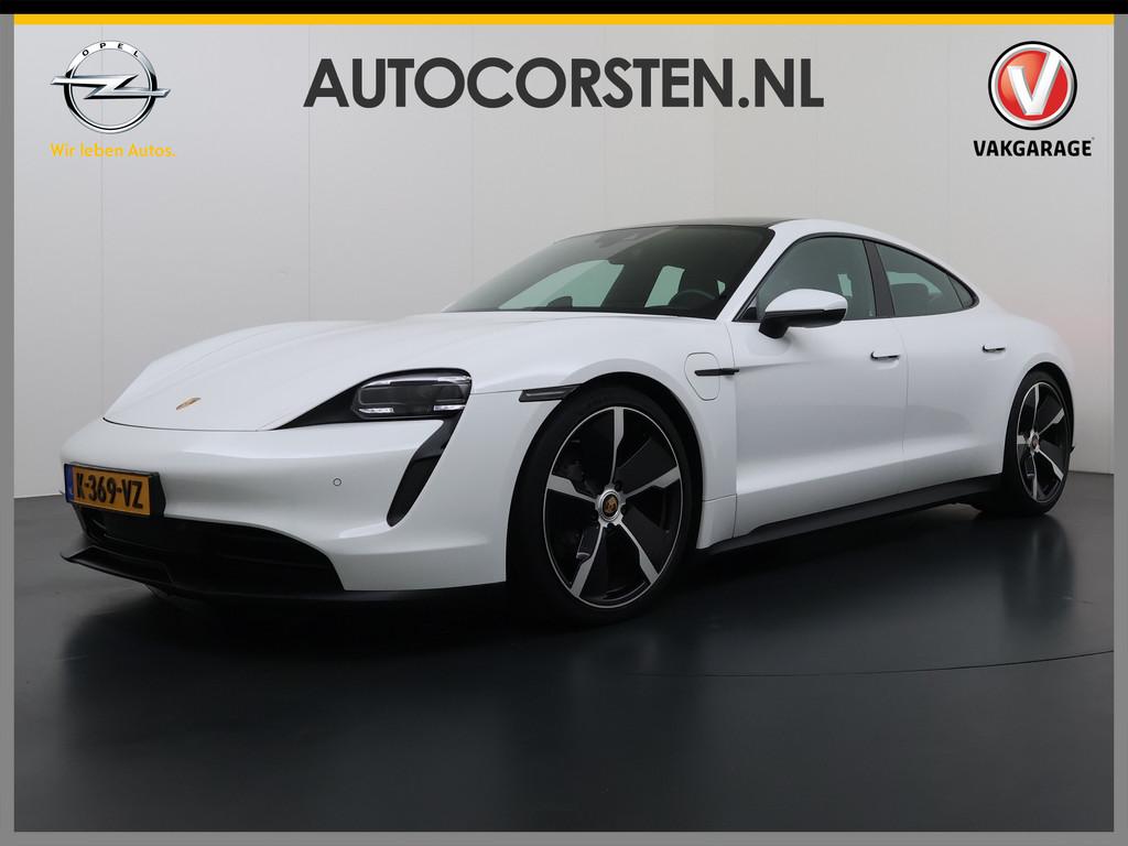 Porsche Taycan Panoramadak Sport chrono pakket Adaptieve luc, Auto's, Porsche, Achterwielaandrijving, Gebruikt, Zwart, 4 stoelen