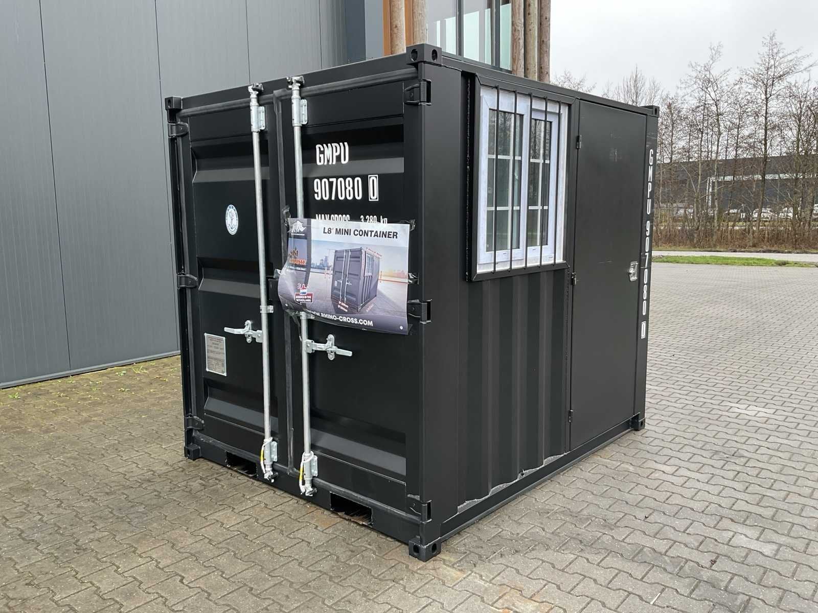 Rhino-Cross-Containers 8ft Mini container met deur en raam