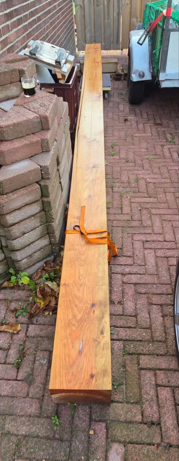 Massieve eiken houten balk van 6,5 lang en 20x30, Doe-het-zelf en Verbouw, Ophalen, 25 tot 50 mm, Eiken, Nieuw
