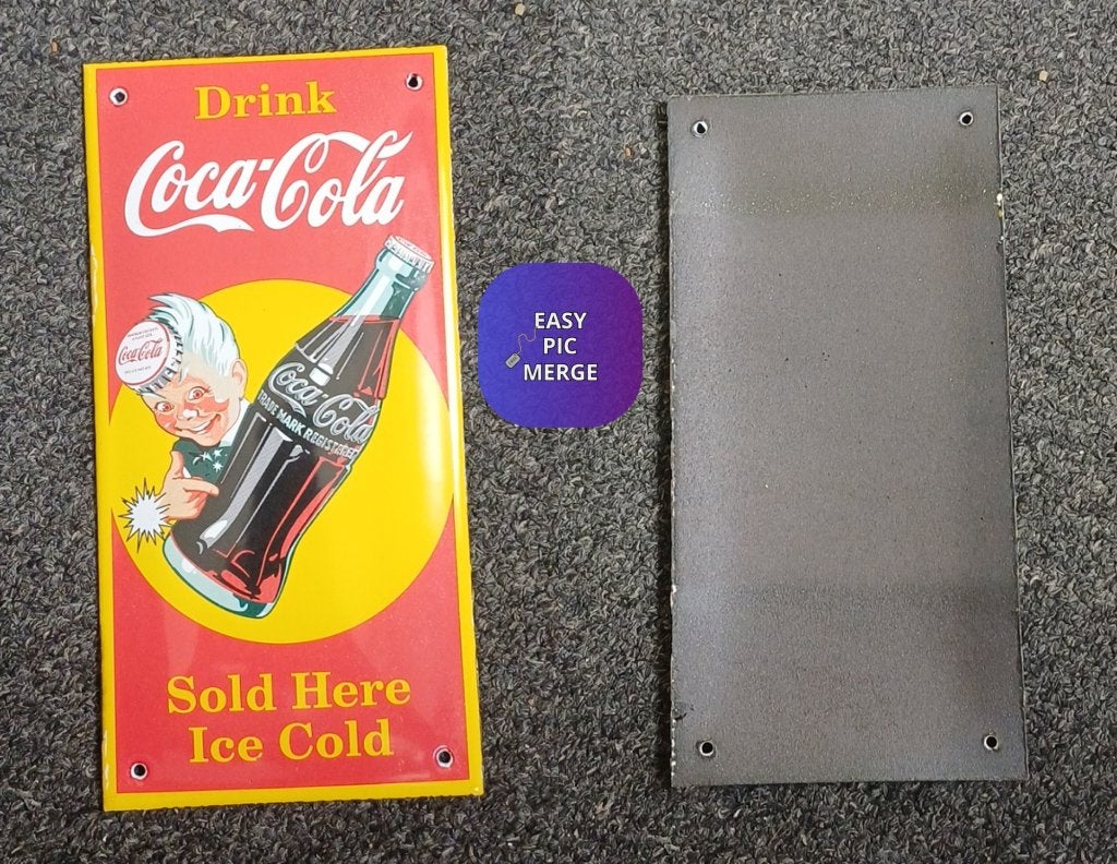 Coca-Cola Sold Here Ice Cold bombe emaille bord, Antiek en Kunst, Ophalen of Verzenden