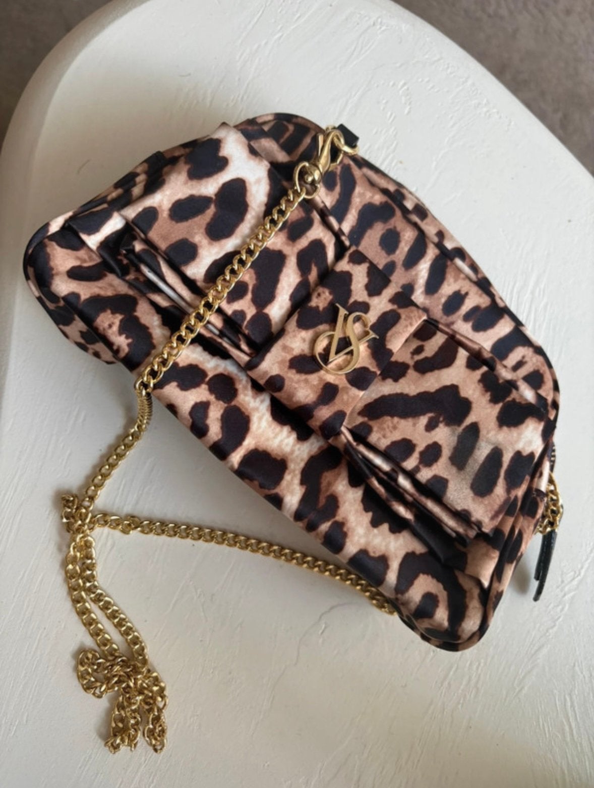 Victoria's Secret tas met luipaardprint, Verzenden, Zo goed als nieuw, Bruin, Schoudertasje