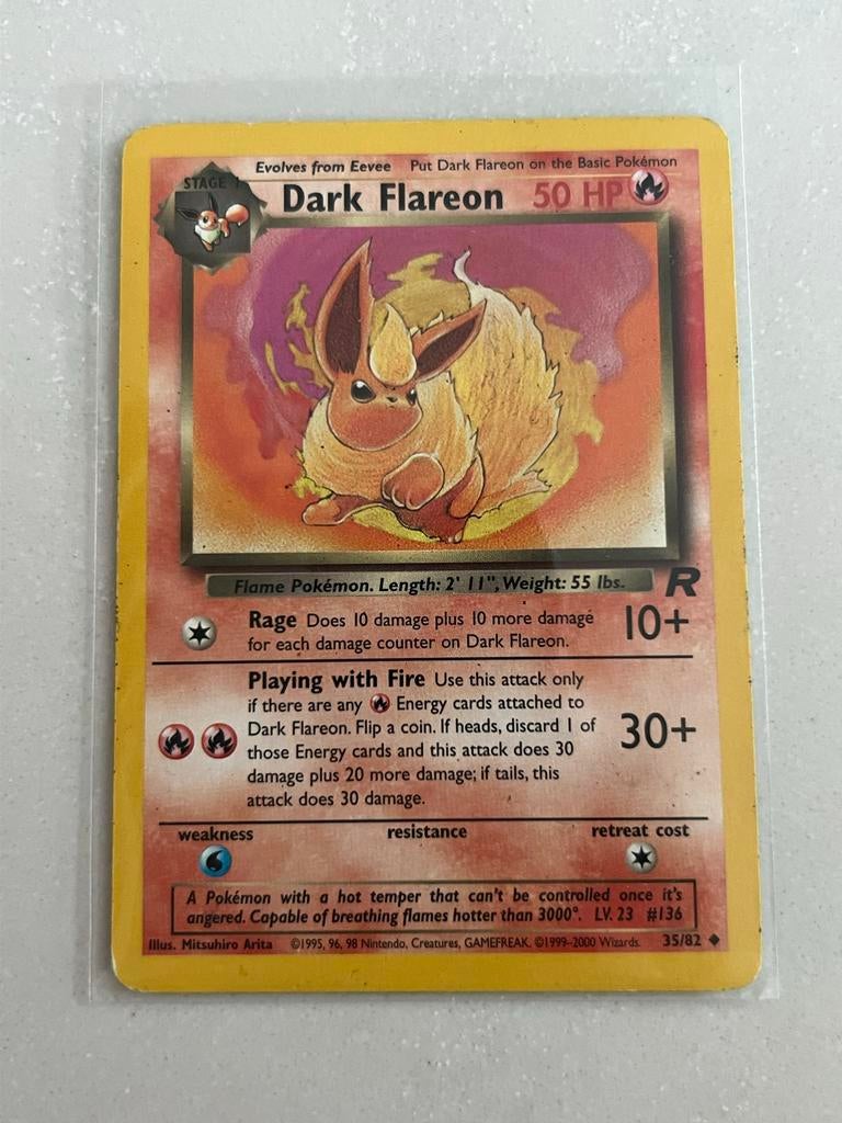 Pokémon Dark Flareon kaart, Ophalen of Verzenden, Gebruikt, Losse kaart