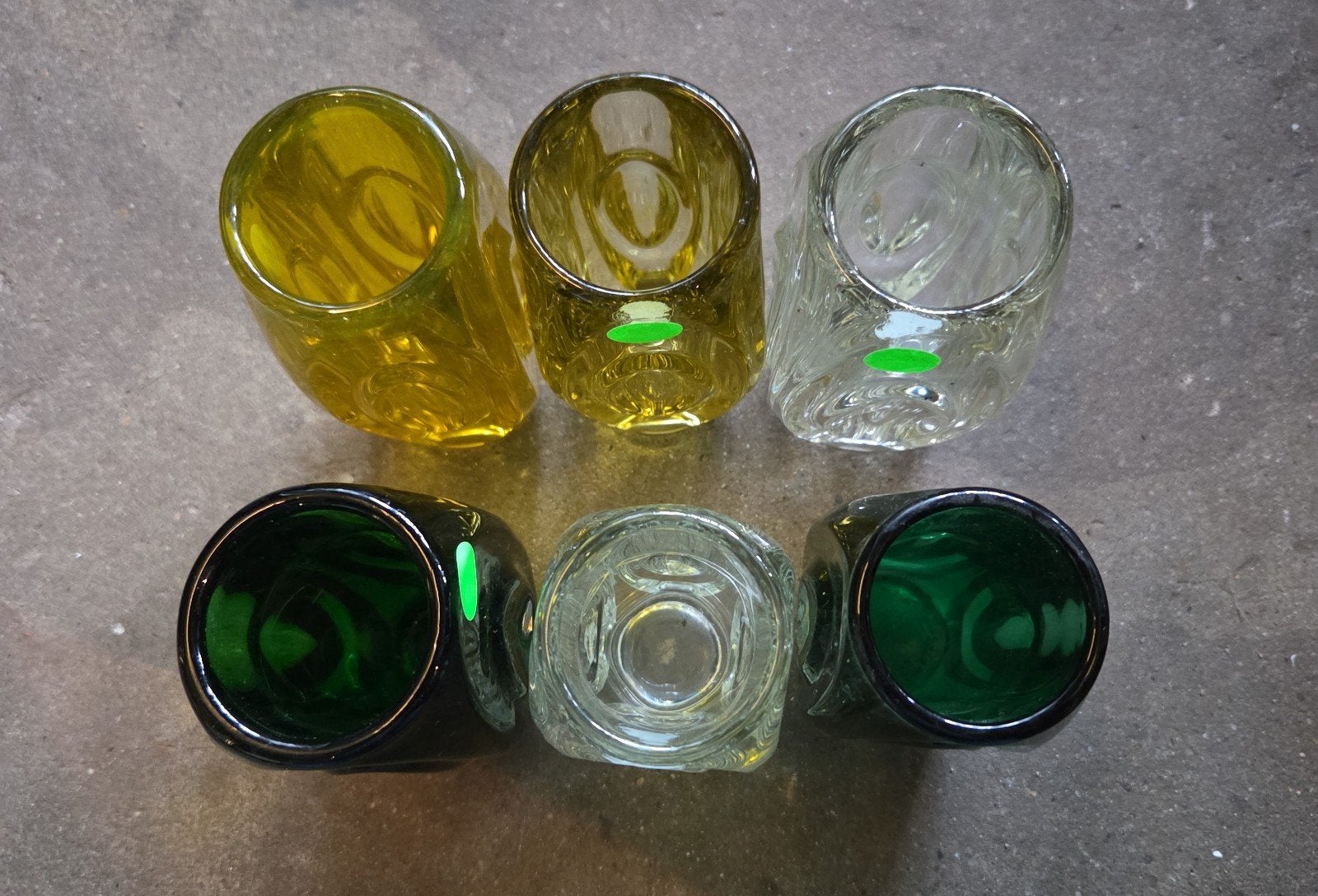 Vintage Sklo Union Bullet vazen set