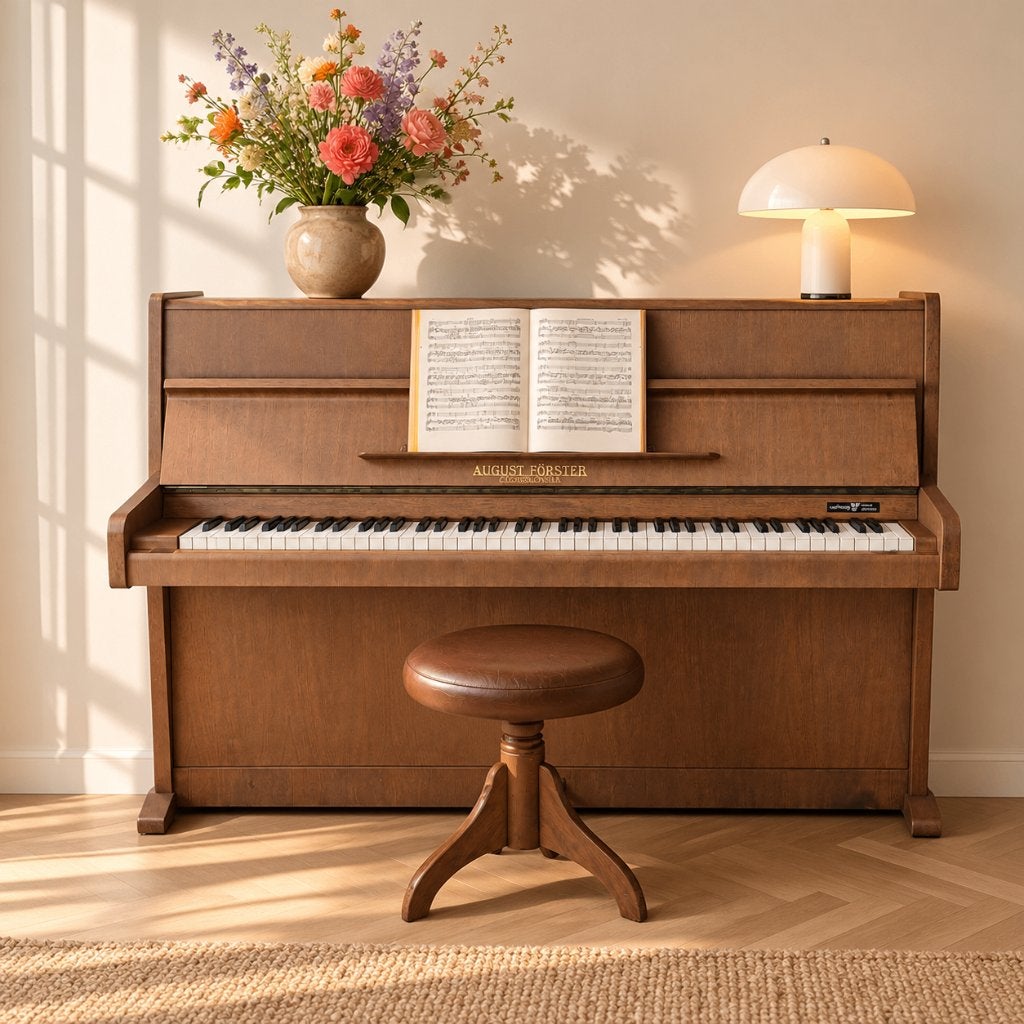 August Förster Piano - Bruin, in goede staat, Ophalen, Gebruikt, Bruin, Piano