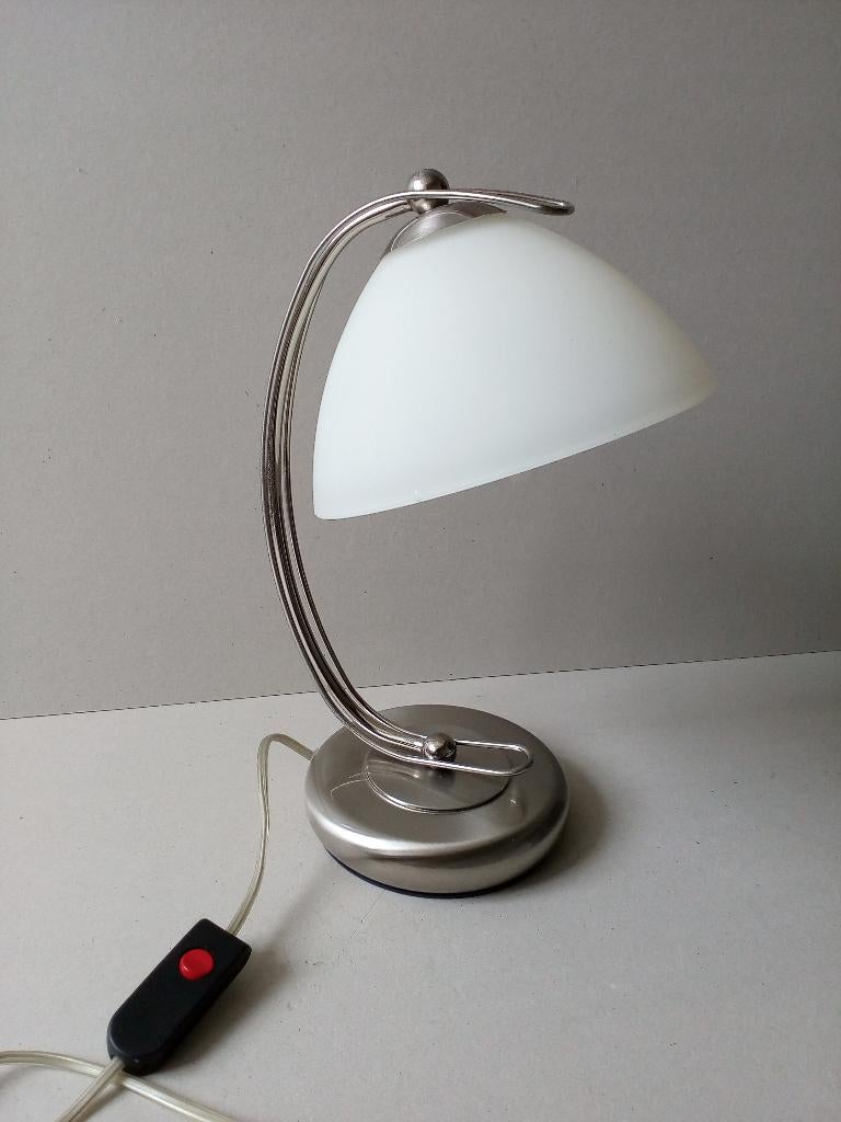 Tafel/sfeerlamp. Steinhauer. Witte glaskap., Huis en Inrichting, Lampen | Tafellampen, Zo goed als nieuw, Minder dan 50 cm, Glas