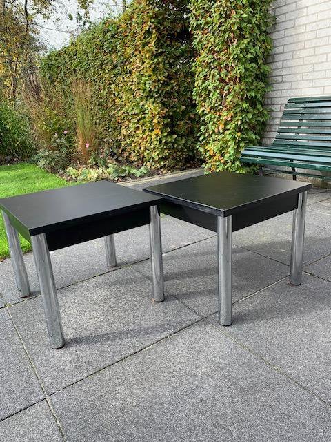 2 stevige salontafeltjes, Minder dan 55 cm, Gebruikt, Rechthoekig, Ophalen