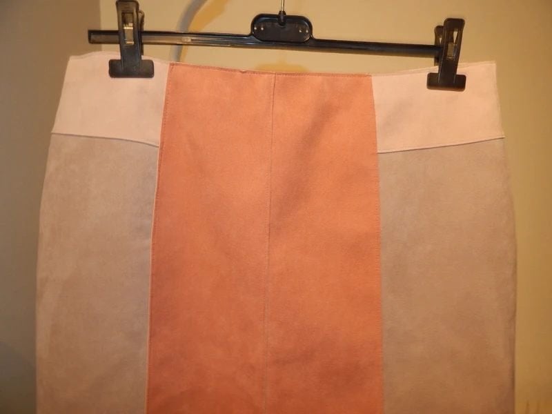 Marccain prachtige suede look suedine rok 3 tinten voorjaar5, Overige kleuren, Verzenden, Maat 42/44 (L), Zo goed als nieuw