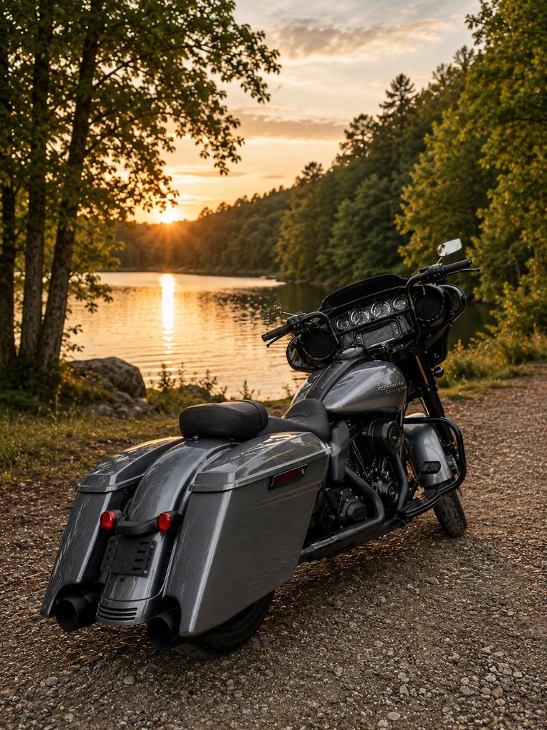 Harley Streetglide 2016, CvO zadel, Zilvergrijs, Blacked-out, 2 cilinders, Motorrijbewijs A, Meer dan 35 kW, Toermotor