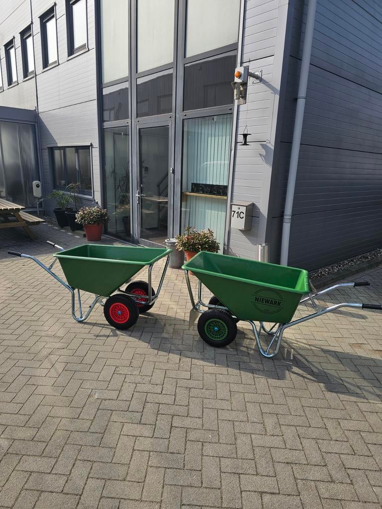 Kruiwagen met dubbele massieve wielen of luchtbanden, Niewark, Tweewielig, Nieuw, Ophalen of Verzenden