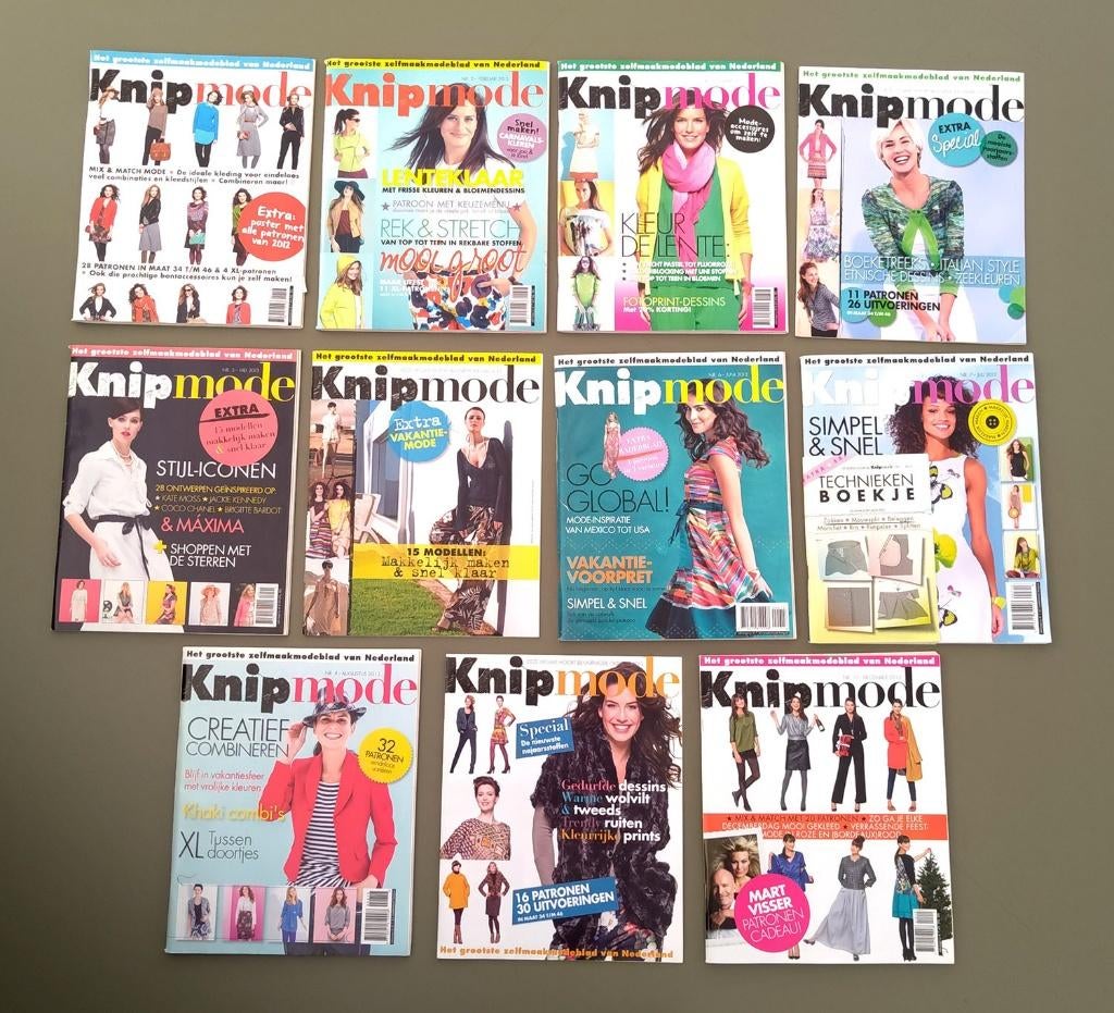 Knip Mode 2013 - nr 01, 02, 03 + bl, 05 + bl, 06, 07, 08, 12, Ophalen of Verzenden, Zo goed als nieuw, Vrouw, Knipmode