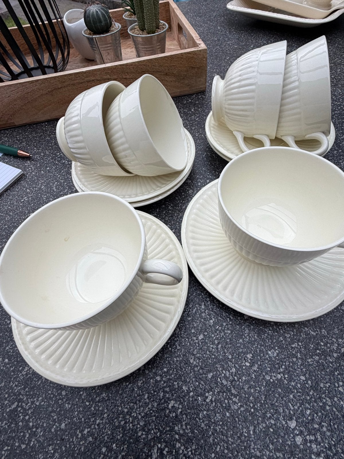 Wedgwood Etruria Edme kop en schotel set, Ophalen, Keramiek, Vintage, Zo goed als nieuw