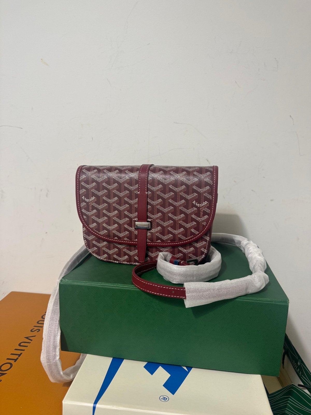 Goyard Belvedere PM Bordeaux, Ophalen of Verzenden, Nieuw, Rood