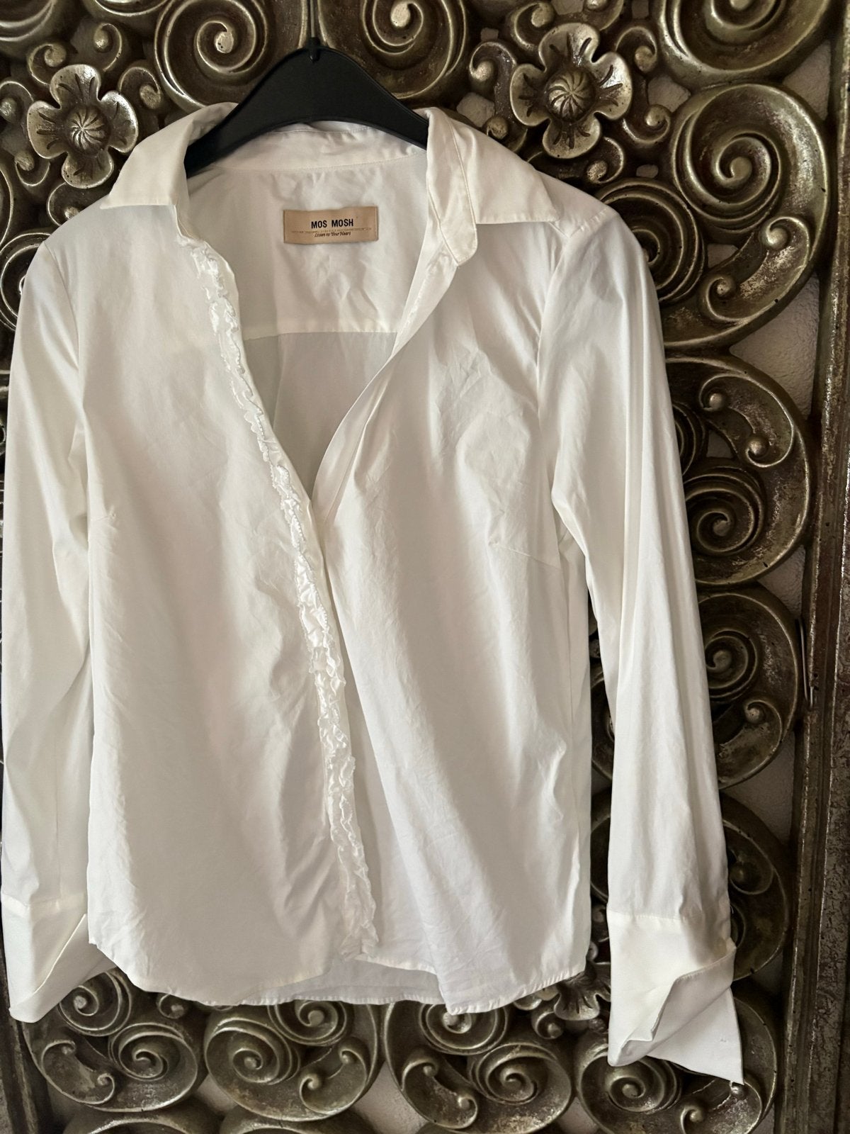 Mos Mosh Witte Blouse met Ruches - Maat XS, Kleding | Dames, Ophalen of Verzenden, Zo goed als nieuw, Maat 34 (XS) of kleiner