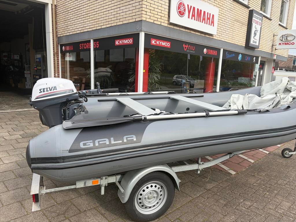 Gala F390 Rubberboot met Selva/Yamaha 8pk buitenboordmotor, Watersport en Boten, Overige merken, Aluminium, Gebruikt, Ophalen of Verzenden