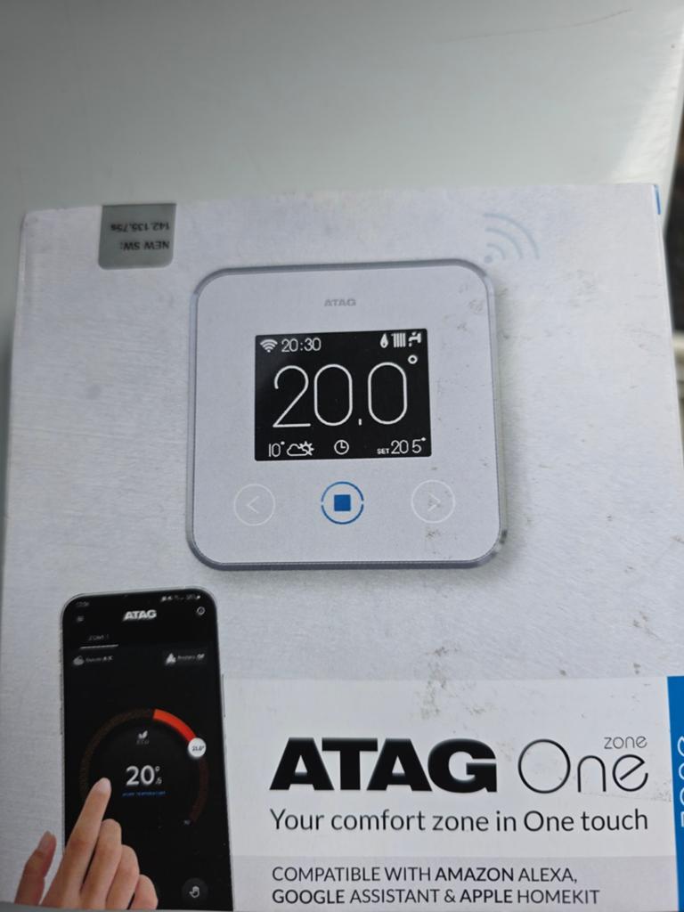 Atag one zone 2.0 wit, Doe-het-zelf en Verbouw, Thermostaten, Ophalen of Verzenden, Slimme thermostaat, Nieuw