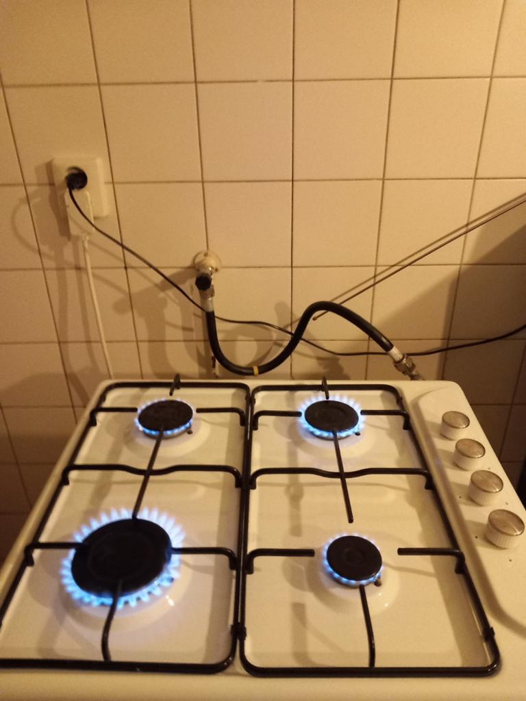 Gaskookplaat opbouw/vrijstaand. Ophalen is in Delft, Witgoed en Apparatuur, Kookplaten, Zo goed als nieuw, Gas, Vrijstaand, 4 kookzones