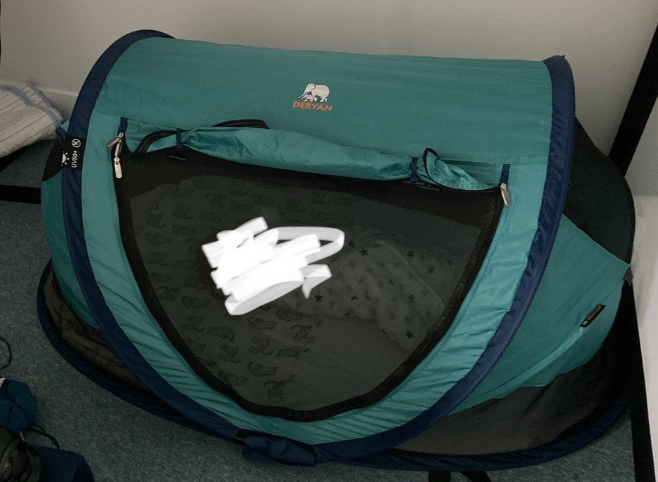 Deryan Peuter Luxe blauw met verduisterende klamboe, Kinderen en Baby's, Babywiegjes en Ledikanten, Ophalen, Zo goed als nieuw