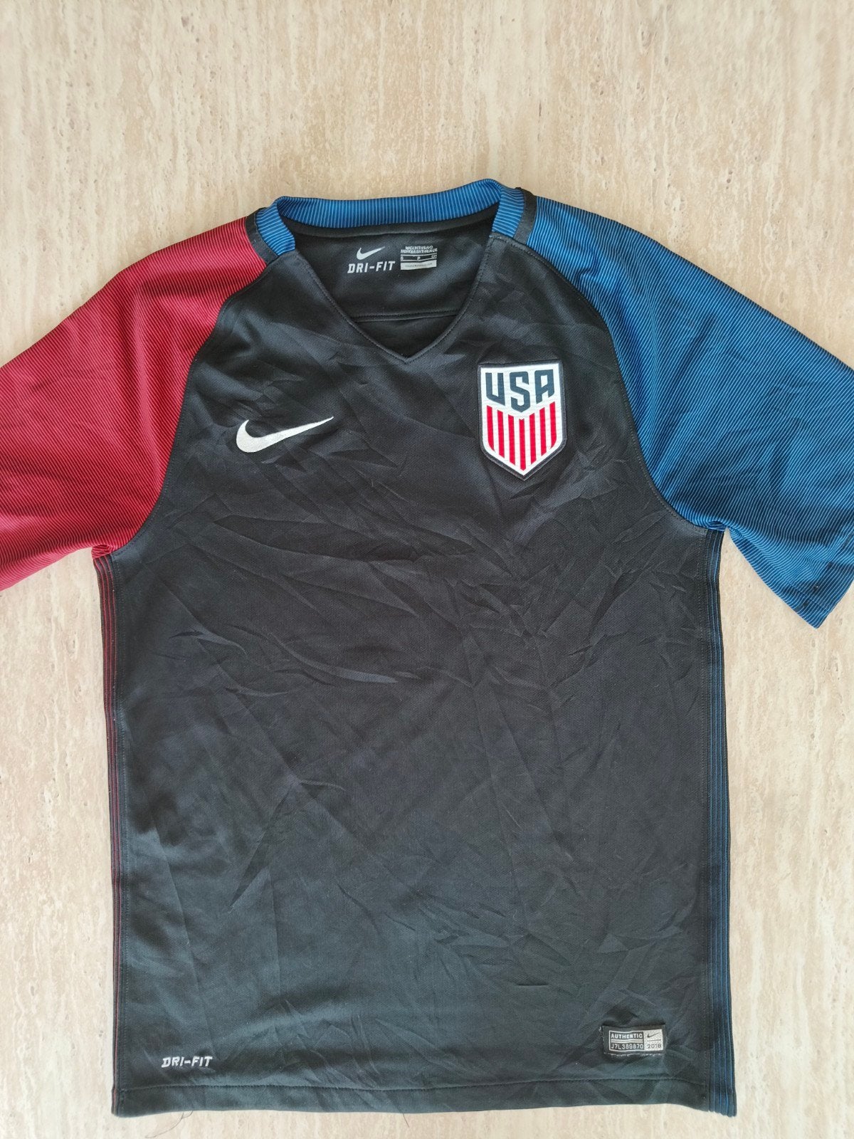 Nike USA Dri-Fit Voetbalshirt - Maat S, Ophalen of Verzenden, Zo goed als nieuw, Zwart, Overige typen