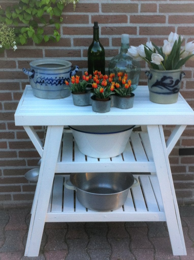 oppot tafel, Tuin en Terras, Tuintafels, Gebruikt, Rechthoekig, Hout, Ophalen