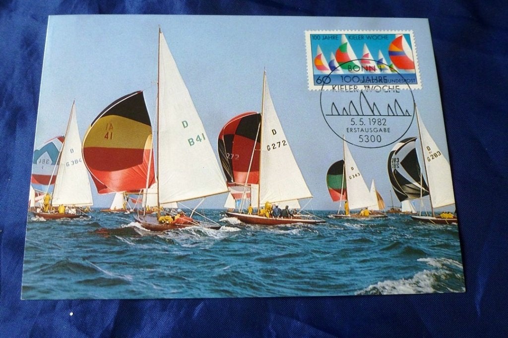 Postzegels - Duitsland FDC - 100 Jahre Kieler Woche 5-5-1982, Postzegels en Munten, Ophalen of Verzenden, Onbeschreven, Europa