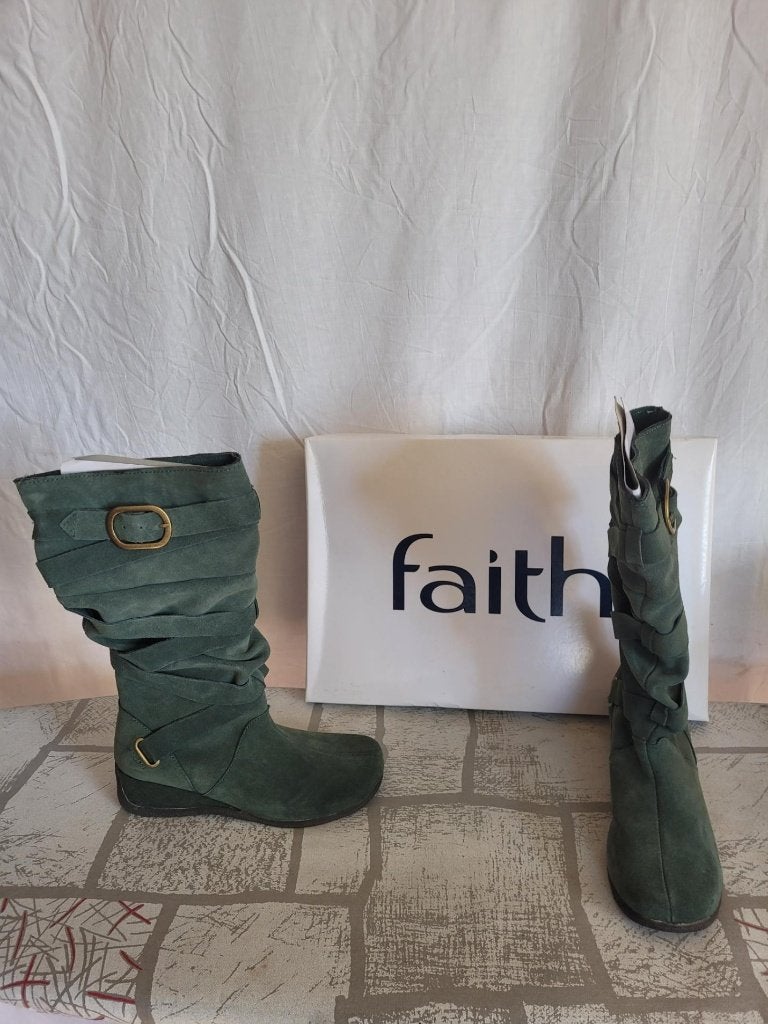 Partij leren gevoerde dames laarzen Merk Faith, Hoge laarzen, Overige kleuren, ., Nieuw
