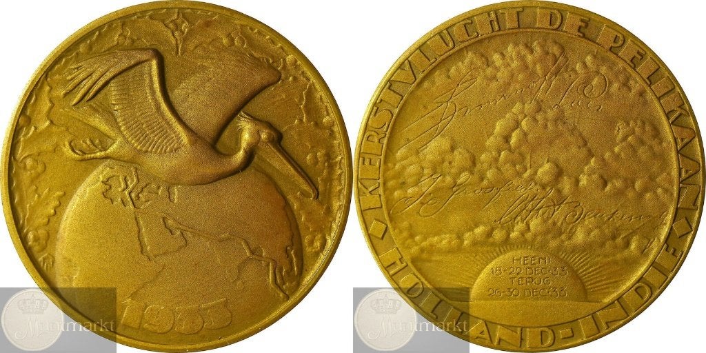 Nederland-Indië - Historiepenning VPK 1933 'De Pelikaan', Ophalen of Verzenden, Brons, Nederland