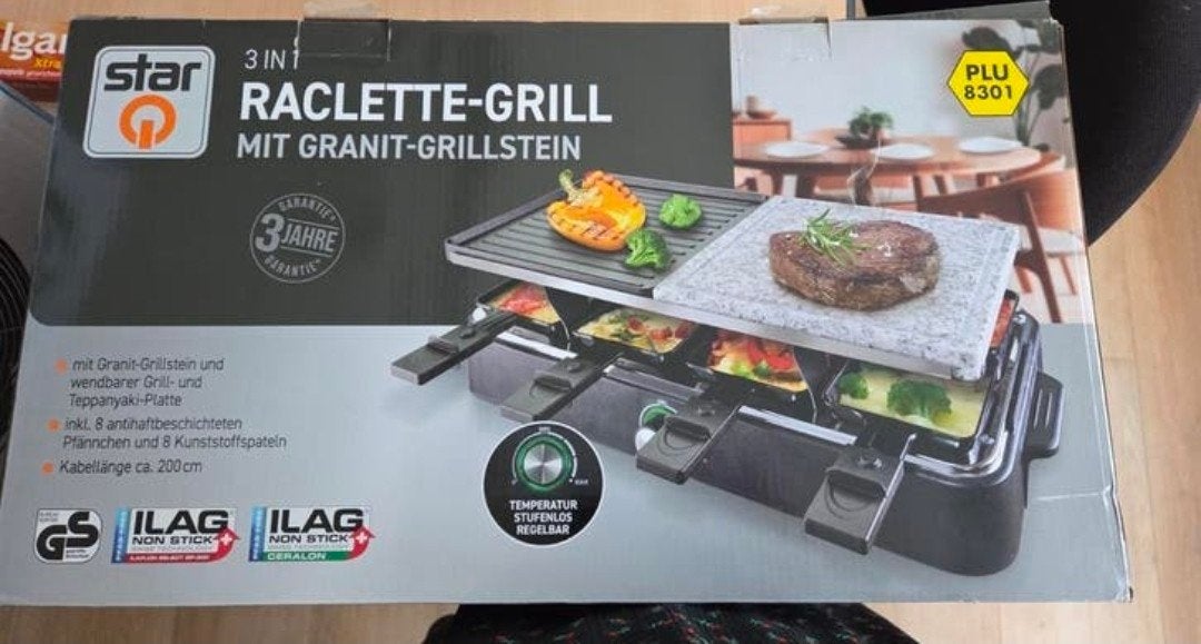 Raclette-grill. 3 in 1, Ophalen, Nieuw, 4 t/m 7 personen