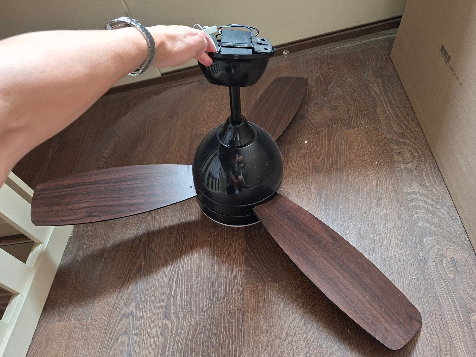 Plafondventilator met lamp en afstandsbediening - QAZQA, Gebruikt, Met afstandsbediening, Zwart, Qazqa