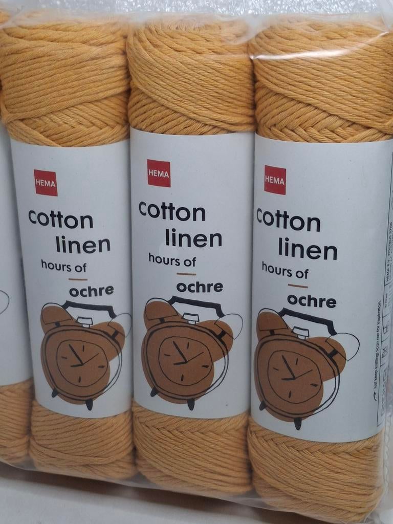 Hema katoen linnen garen oker geel, Ophalen of Verzenden, Nieuw, Breien of Haken, Wol of Garen