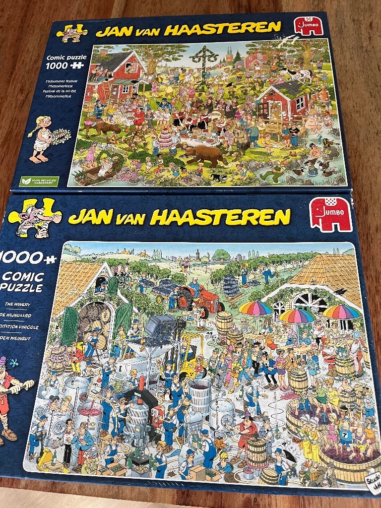 JvH puzzels 9 van 1000stukjes en 2 van 950 stukjes, Hobby en Vrije tijd, Ophalen, 500 t/m 1500 stukjes, Zo goed als nieuw, Legpuzzel