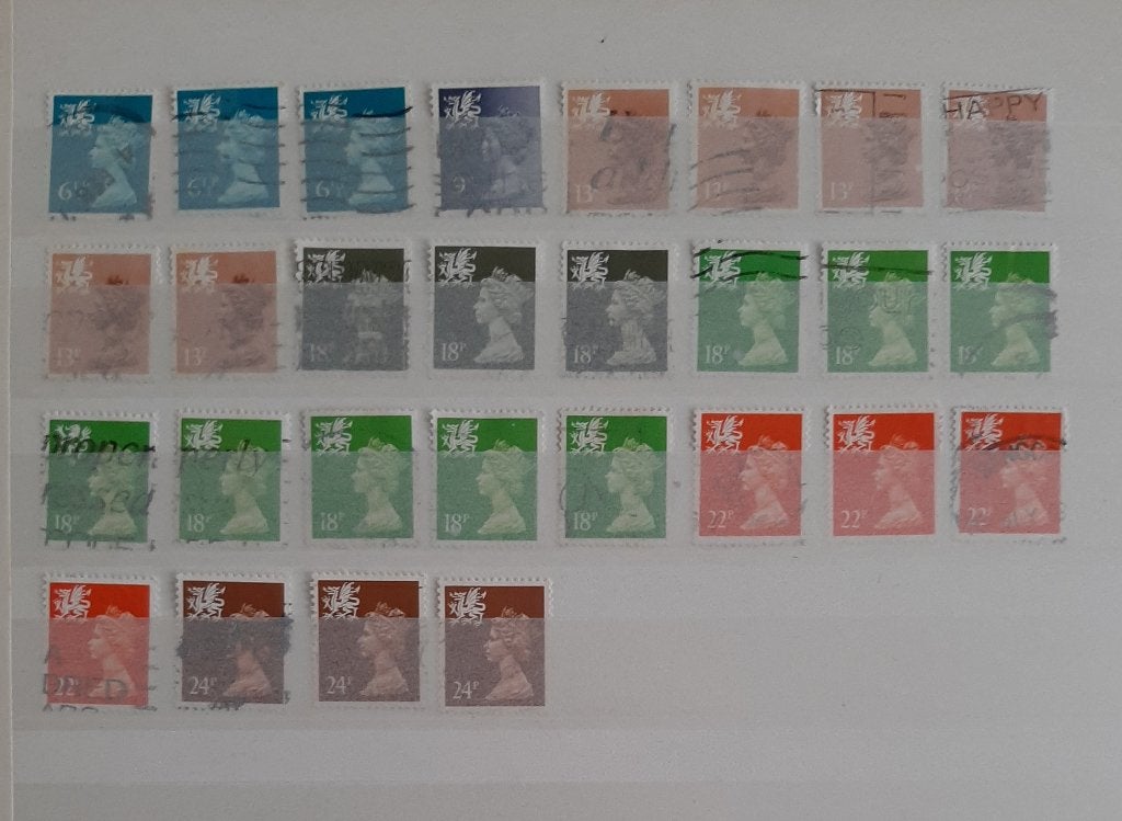 Wales Nr. 6 Gestempeld 28 Postzegels, Postzegels en Munten, Postzegels | Europa | UK, Ophalen, Gestempeld