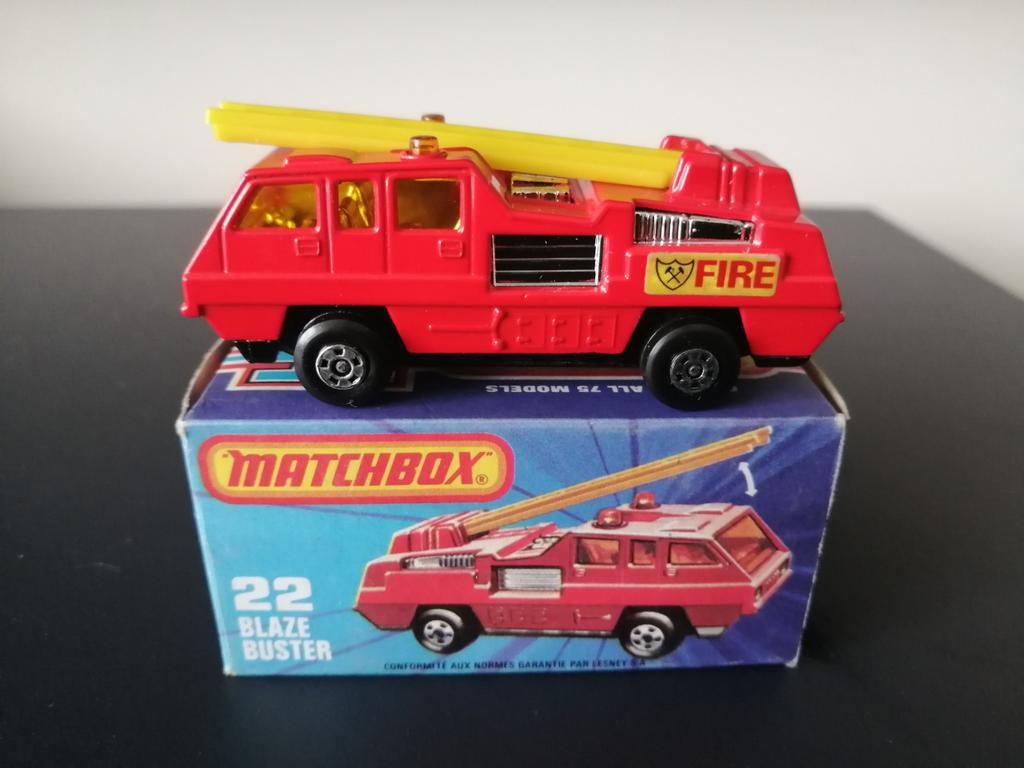 Lesney Matchbox Superfast #22 Blaze Buster in doosje, Hobby en Vrije tijd, Ophalen of Verzenden, Nieuw, Auto