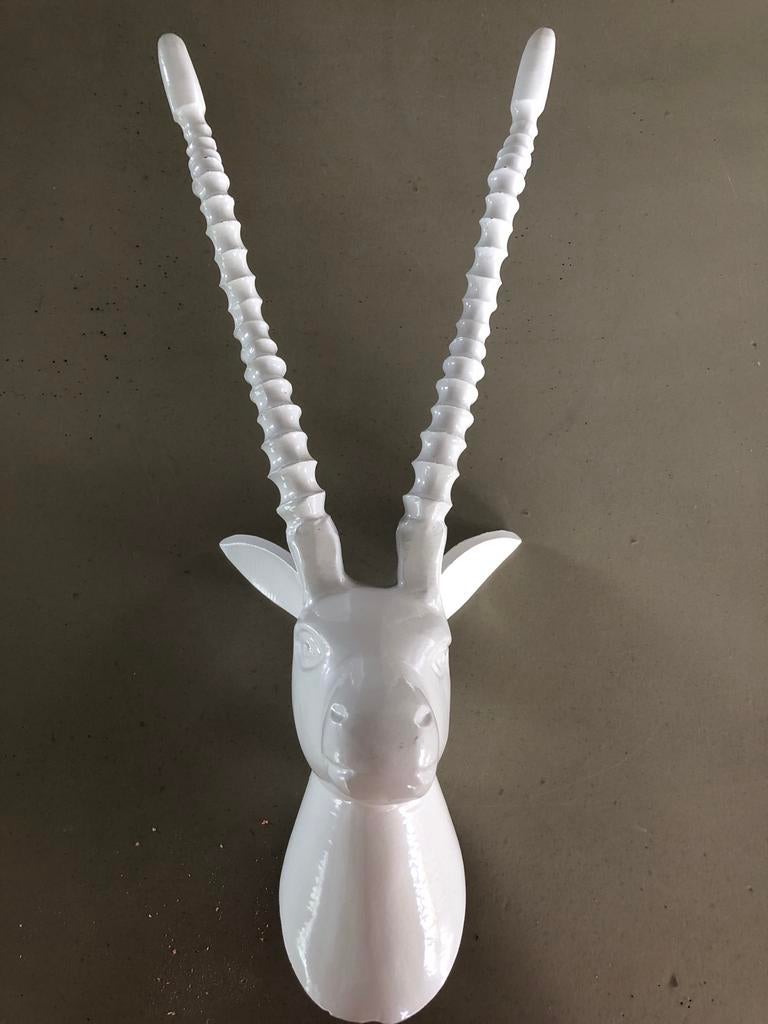 Decoratief ophang hert - Wit, Ophalen, Kunststof, Zo goed als nieuw, Modern
