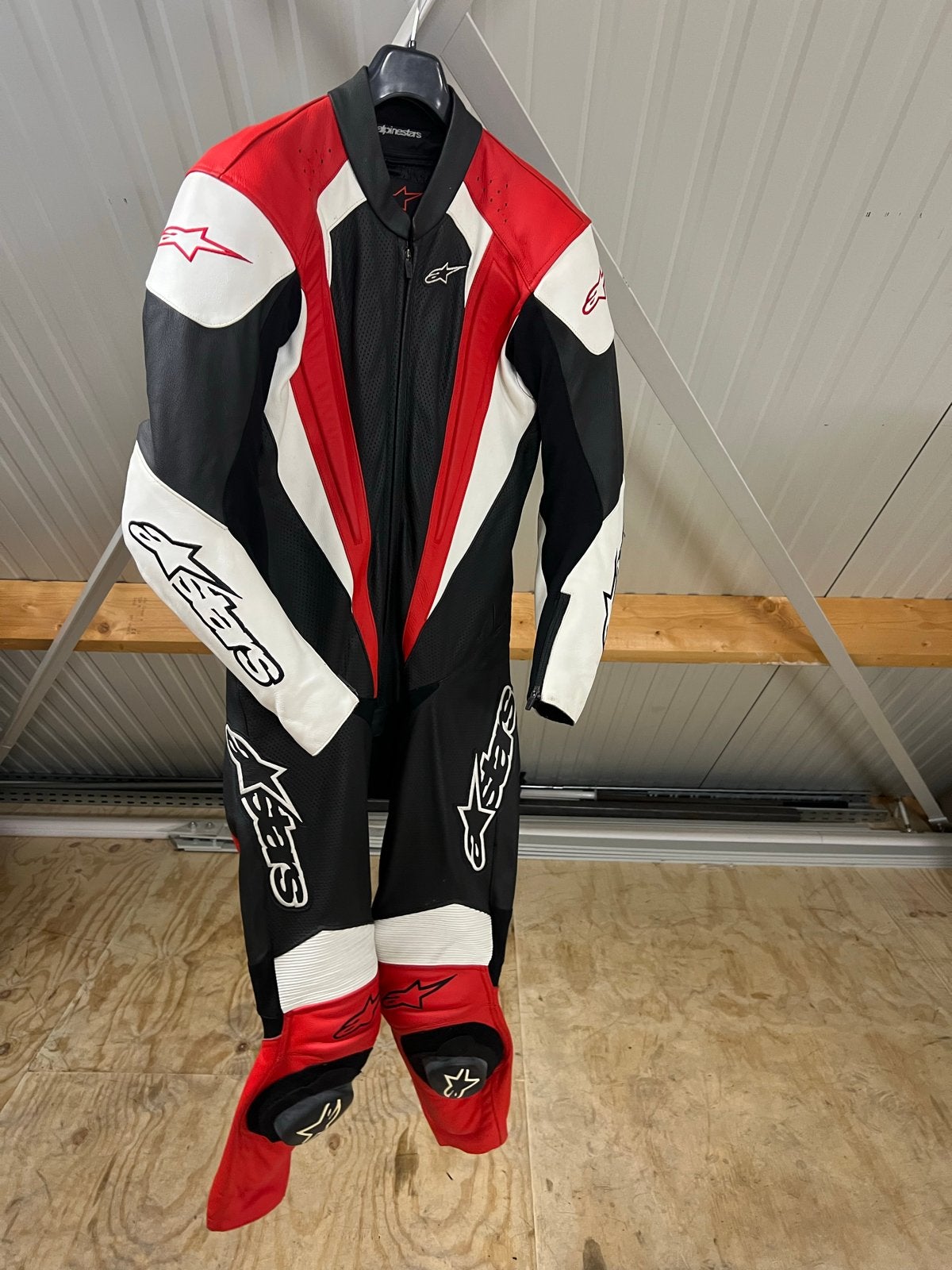 Alpinestars leren motorrace overall rood/zwart/wit, Ophalen, Tweedehands, Heren, Overall