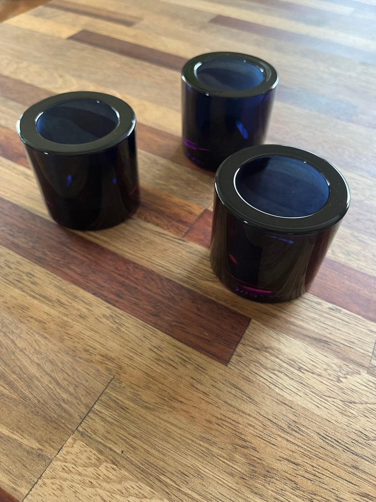 3x Iittala Kivi theelichthouder - kleur blueberry, Blauw, Ophalen of Verzenden, Zo goed als nieuw, Scandinavisch