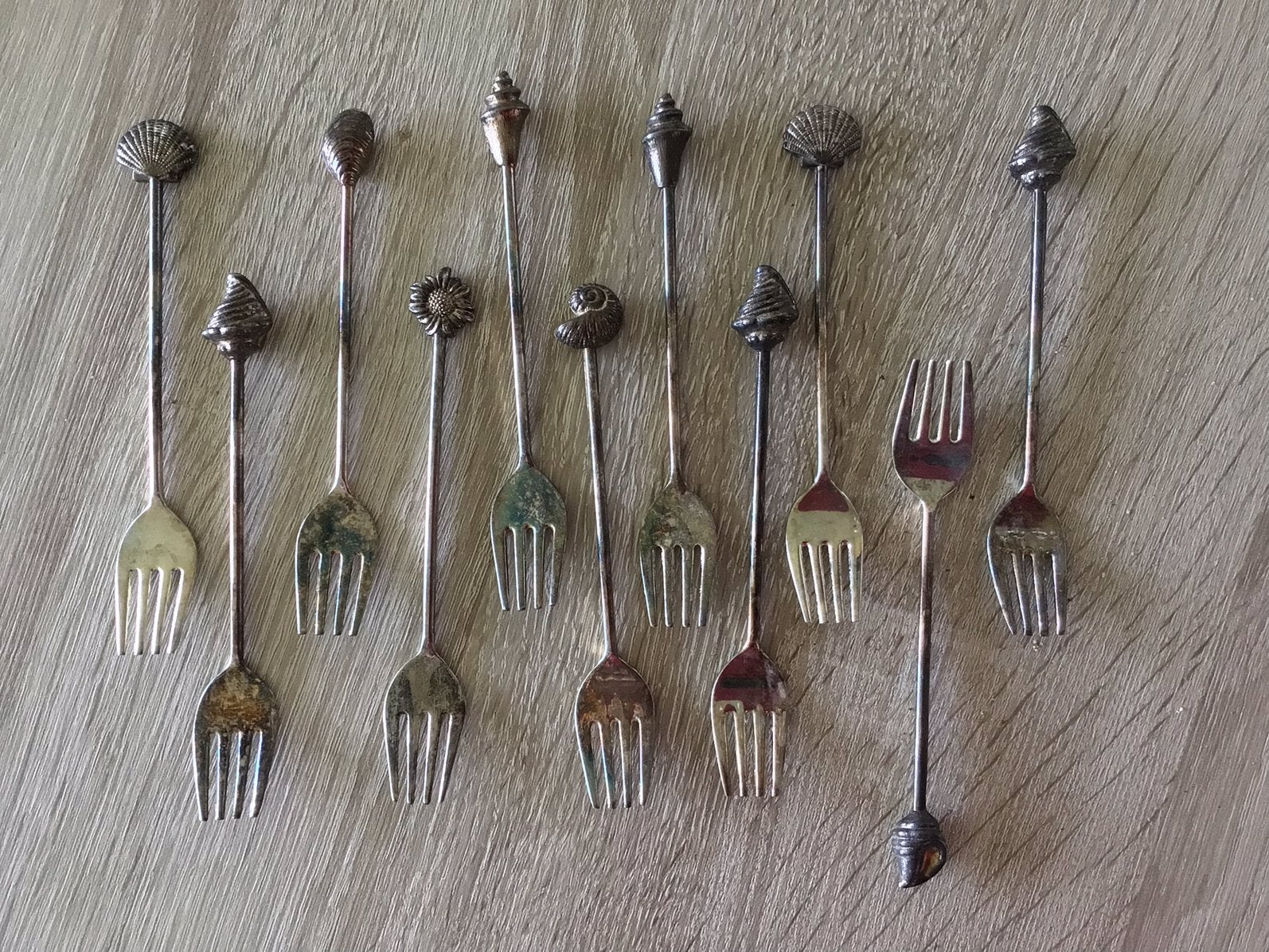 Diverse zilveren lepeltjes en gebaksvorkjes, Antiek en Kunst, Ophalen of Verzenden
