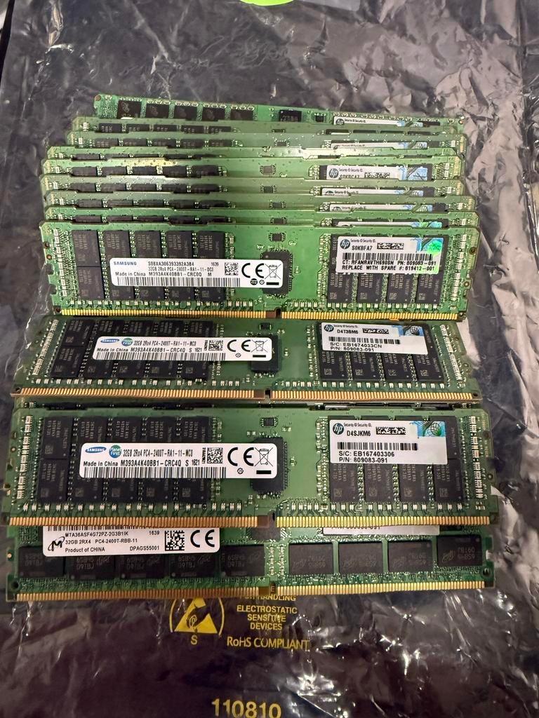 20x HPE Smart Memory 32GB DDR4 2400T  Registered DRAM module, Gebruikt, 32 GB, Server, DDR4