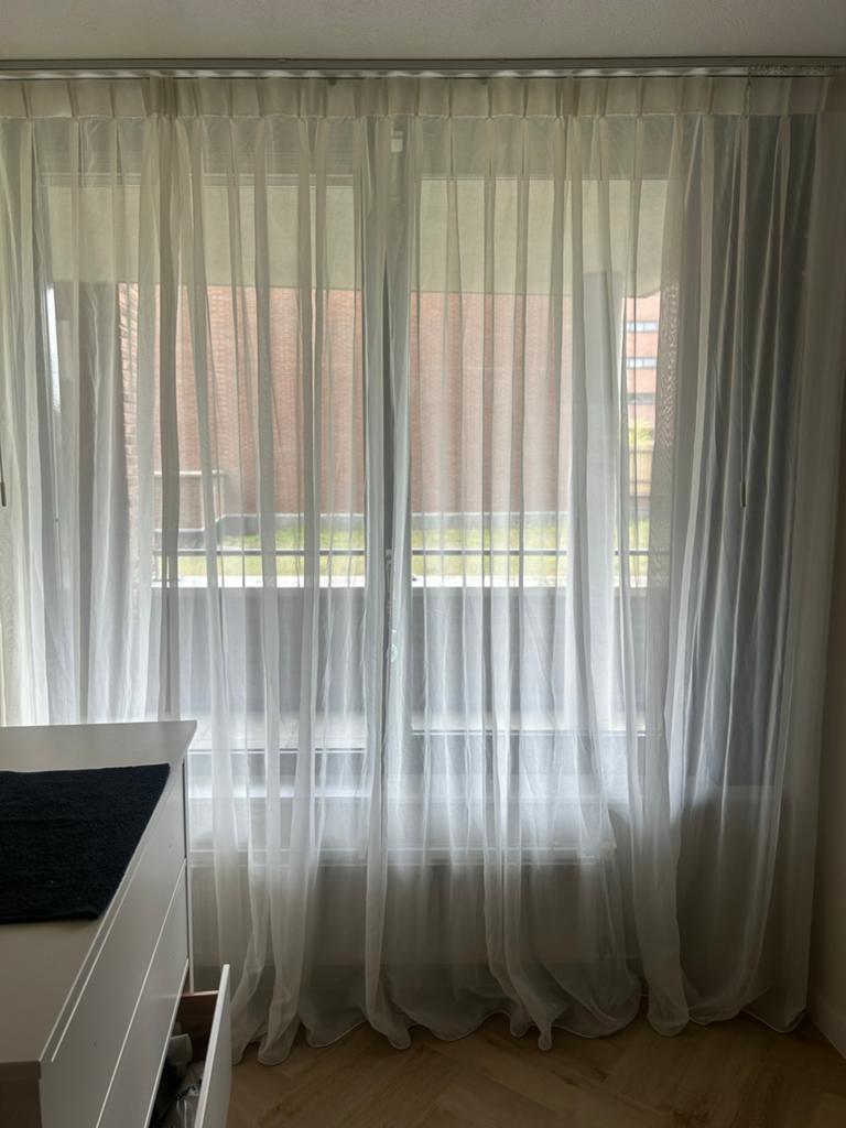 Vitrage gebroken wit, Huis en Inrichting, Stoffering | Gordijnen en Lamellen, Gebroken wit basic vitrage, 200 cm of meer, Wit