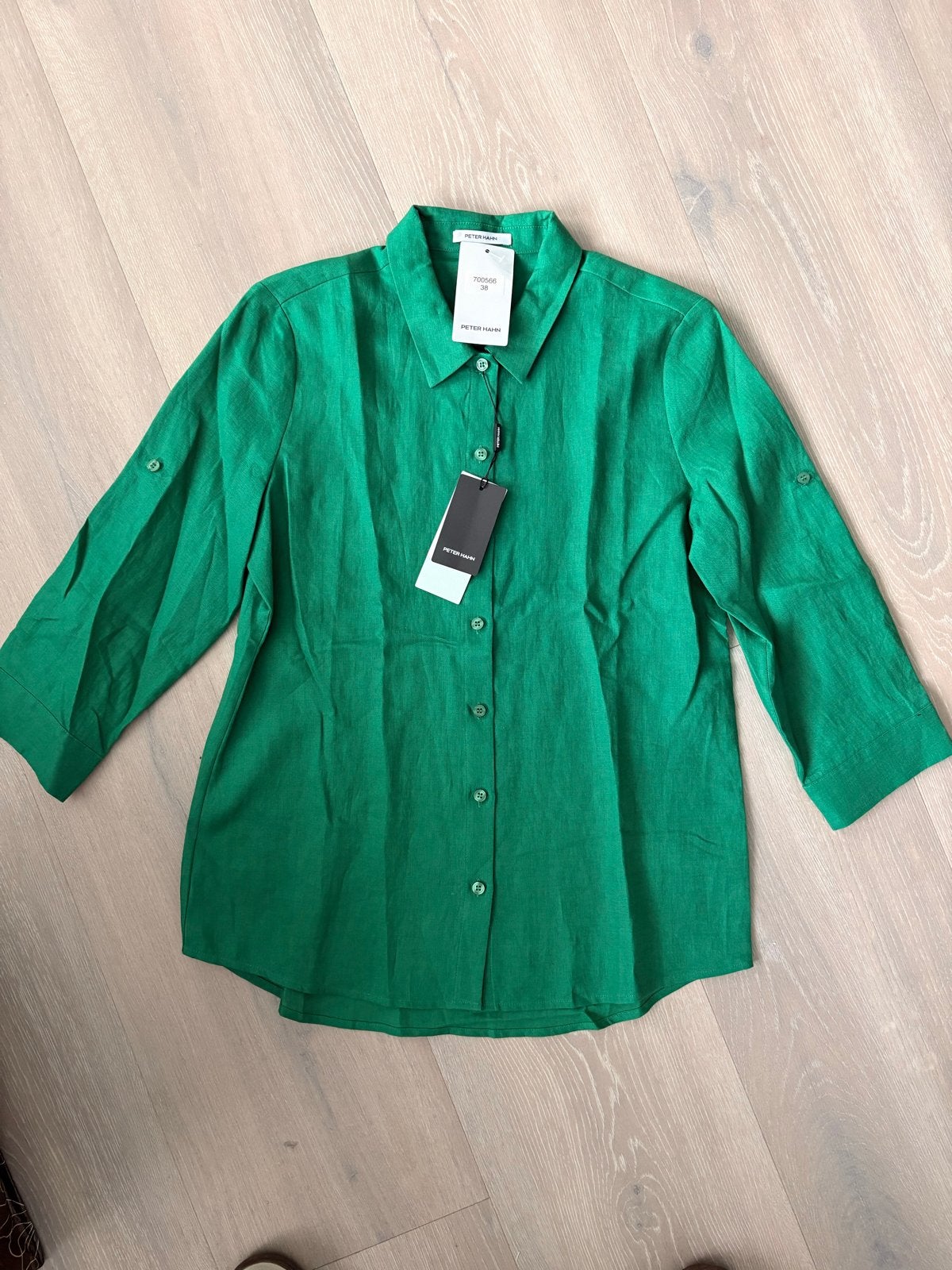 Nieuwe Peter Hahn linnen blouse - Maat 38, Ophalen of Verzenden, Nieuw, Maat 38/40 (M), Groen
