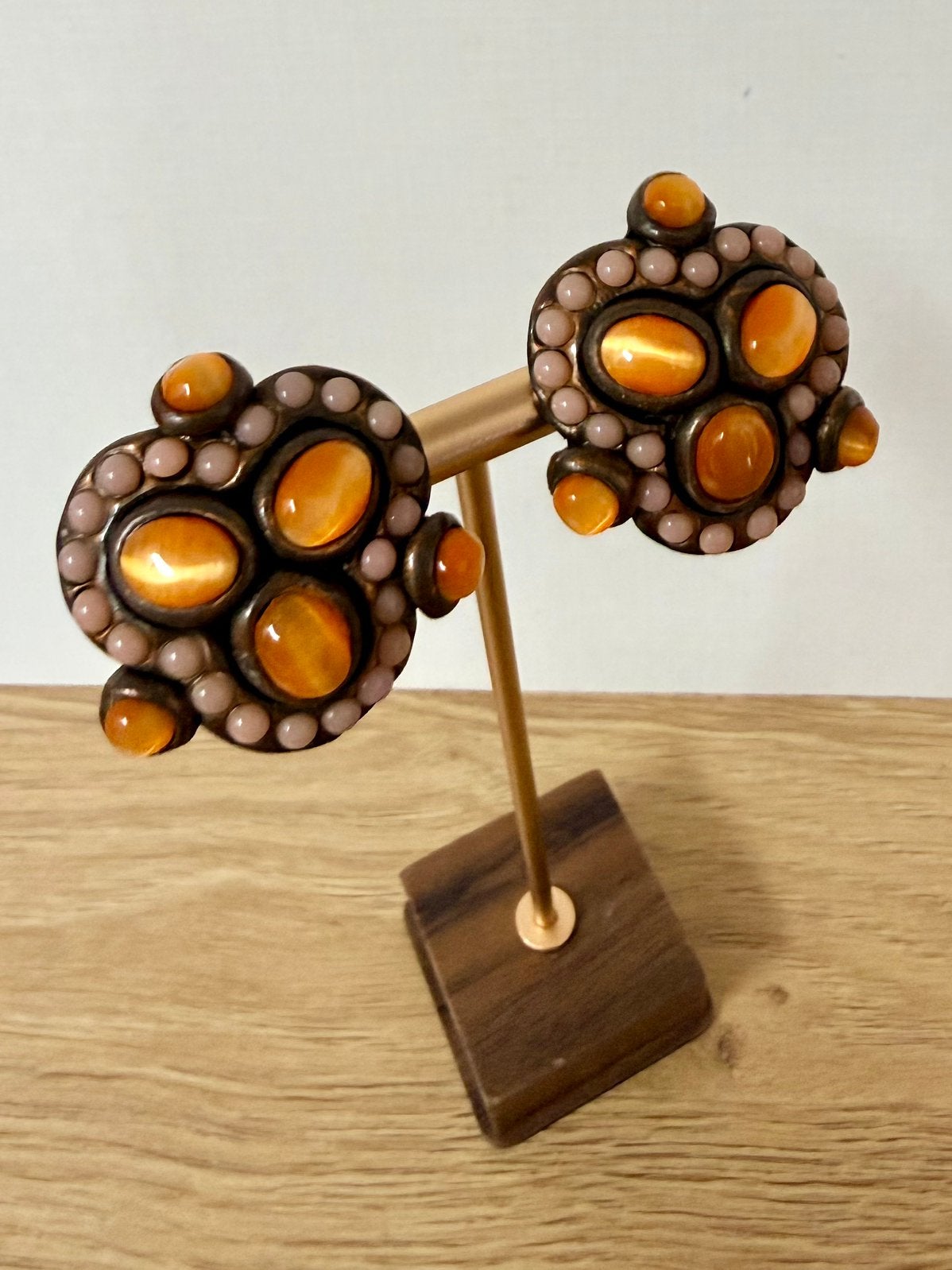 Taratata Paris vintage clips amber, Overige materialen, Ophalen of Verzenden, Zo goed als nieuw, Info@vintageglitch.nl