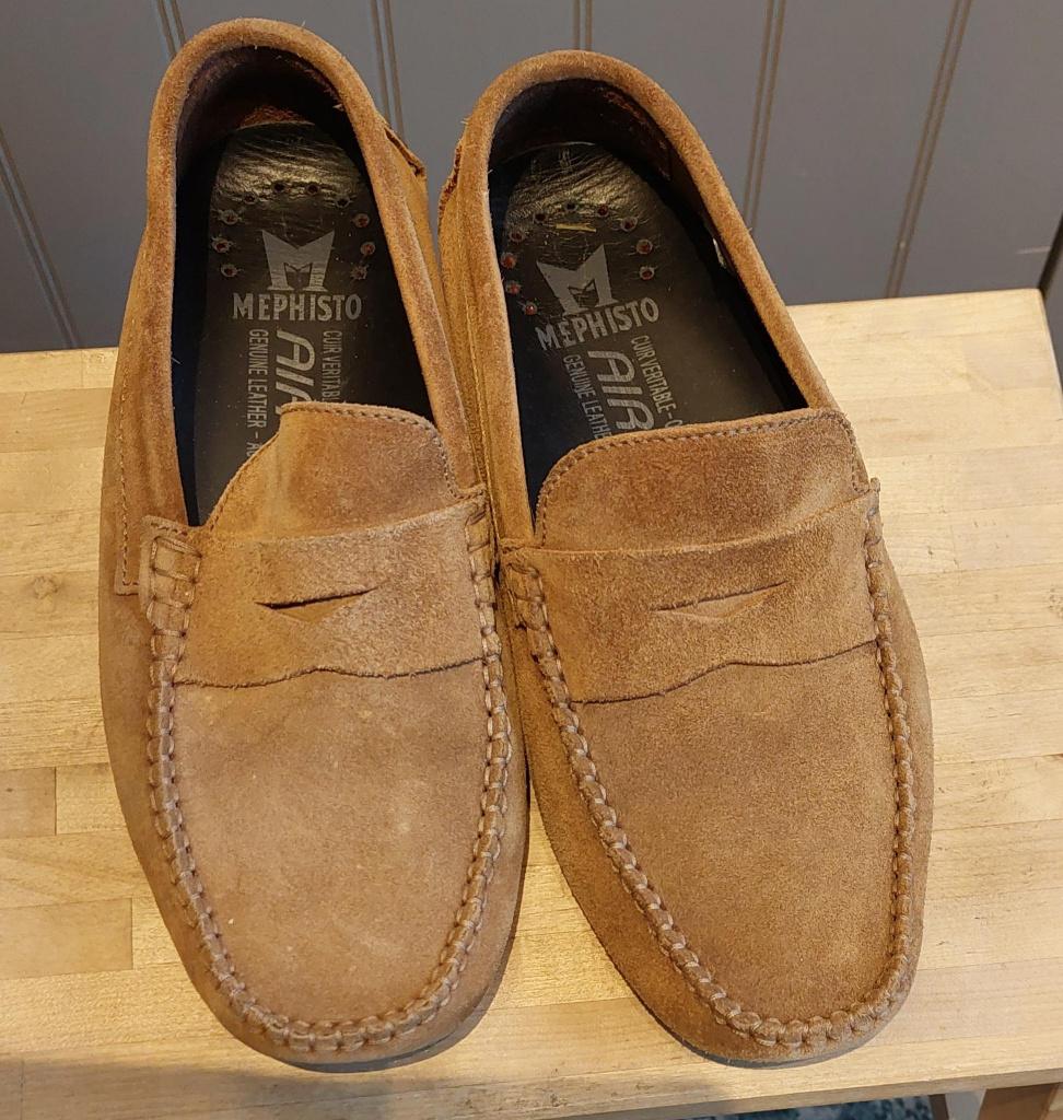 suède Mephisto Air-Jet Loafers in maat 41., Loafers, Bruin, Verzenden, Zo goed als nieuw