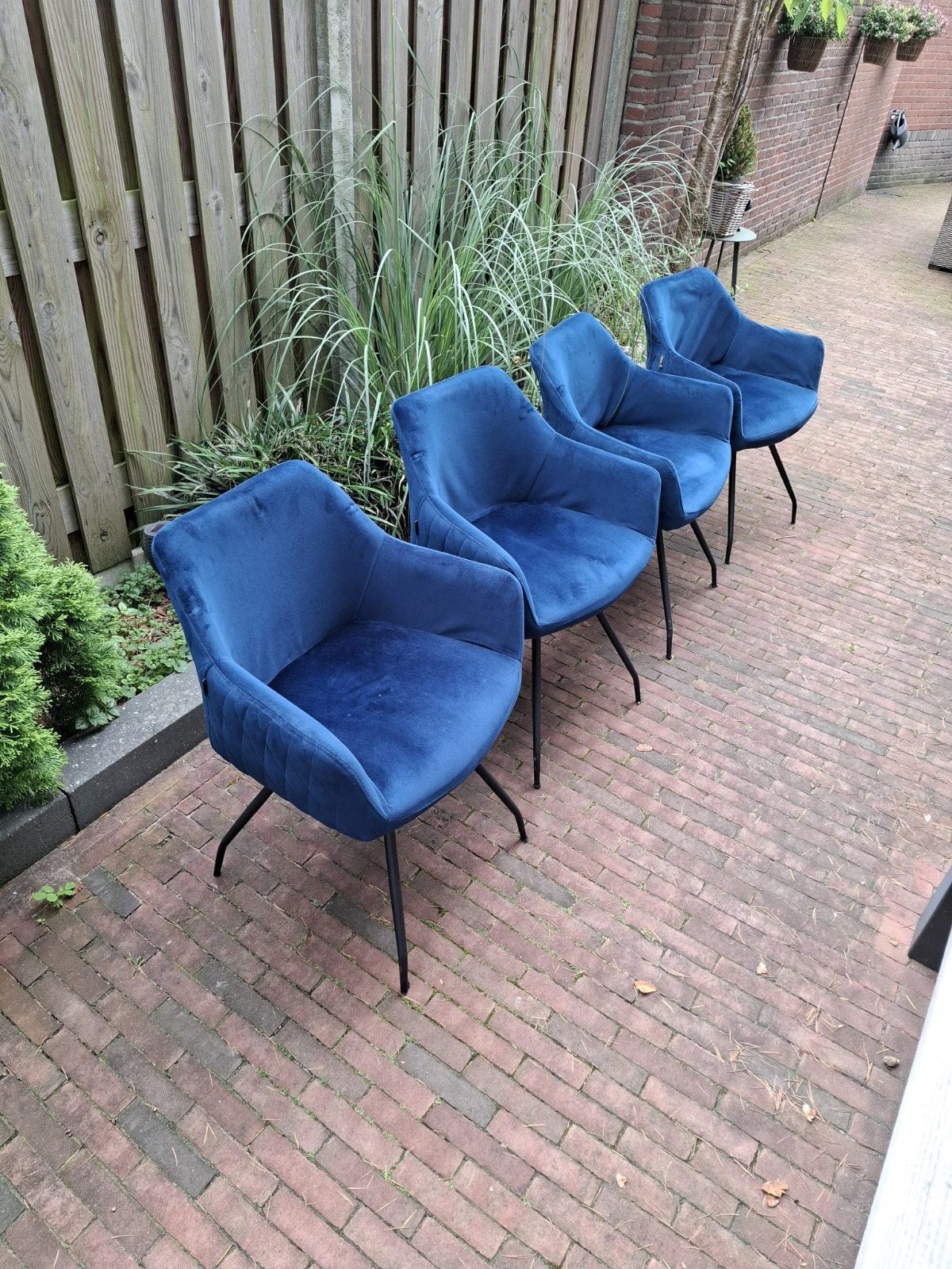 eetkamerstoelen, Ophalen, Gebruikt, Blauw, Vier