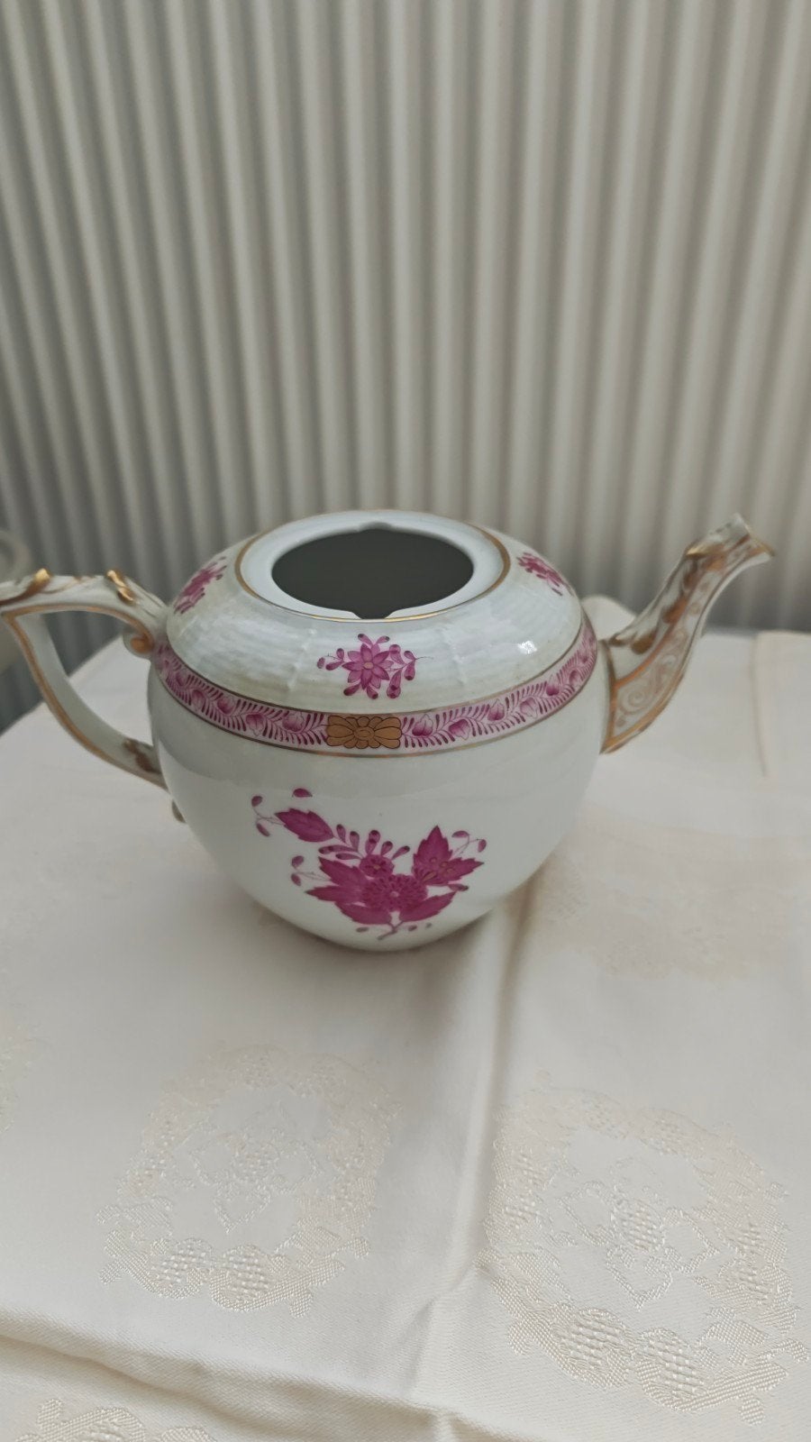 3 stukken Herend porselein theepot, botervloot, dekseldoosje, Ophalen