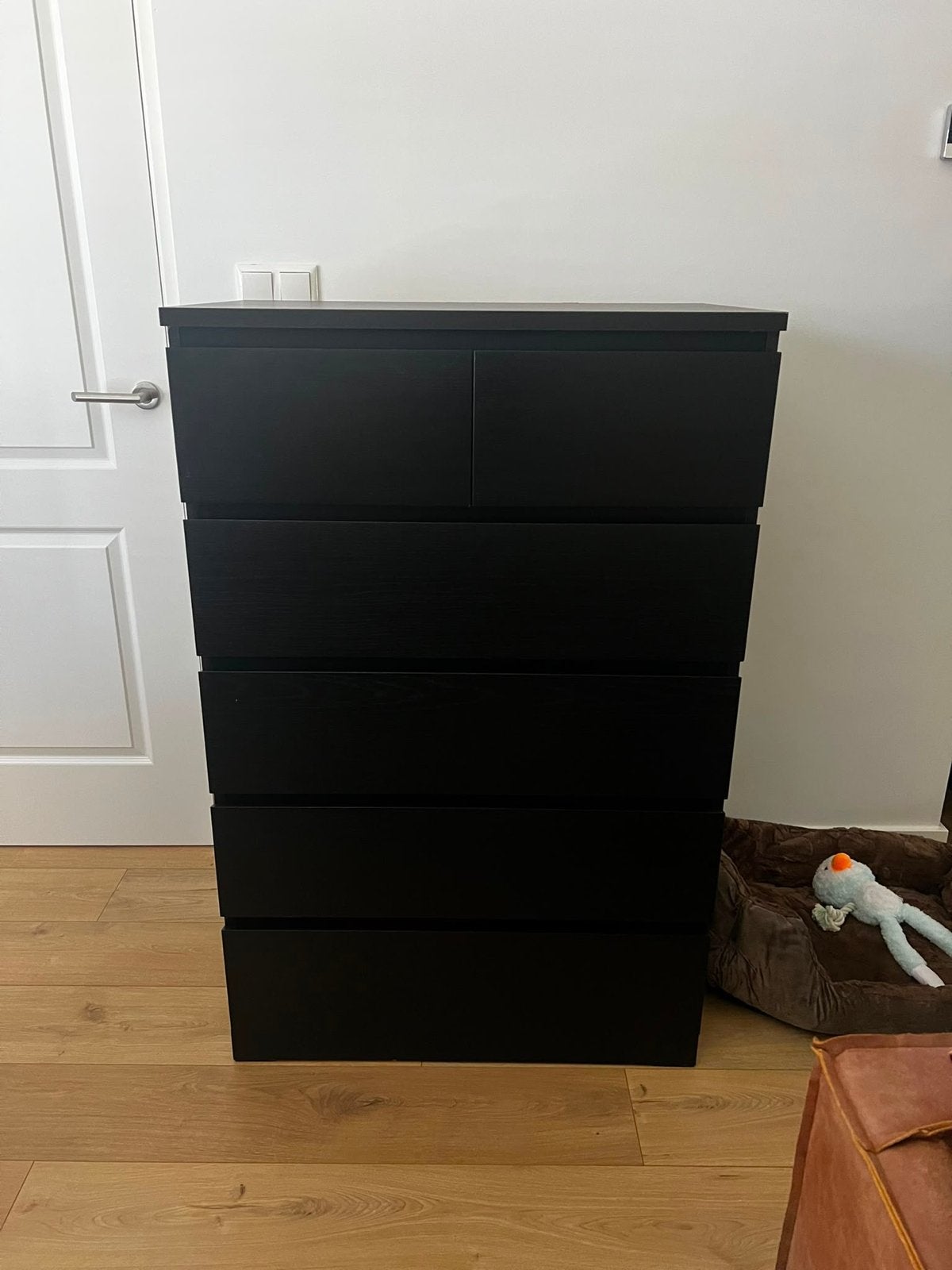 Ikea Malm ladekast zwart, Ophalen, Gebruikt, 5 laden of meer, 100 tot 150 cm